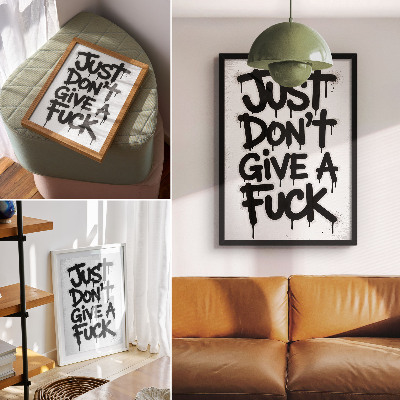 Poster Zwarte graffitiletters op een witte achtergrond met contrast.