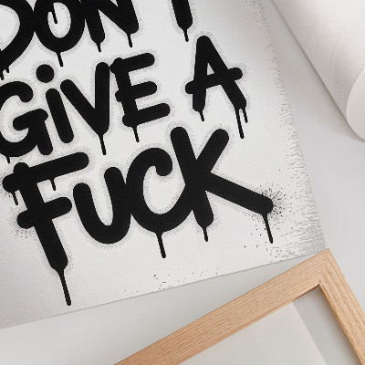 Poster Zwarte graffitiletters op een witte achtergrond met contrast.