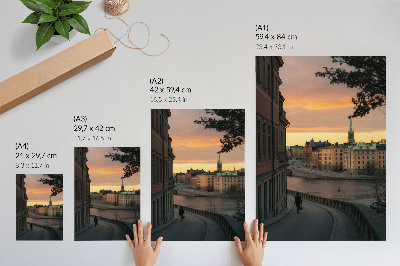 Decoratieve poster Historische gebouwen, avond, vredige sfeer