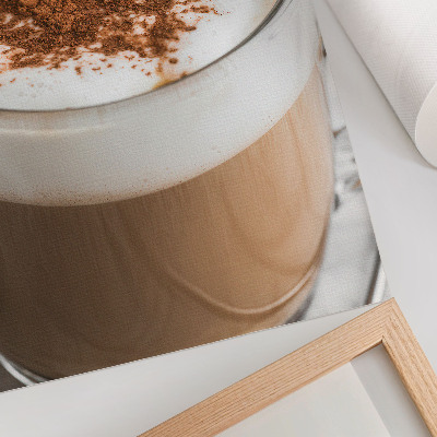 Poster Koffie met schuim, warme kleuren, harmonie