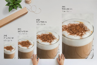Poster Koffie met schuim, warme kleuren, harmonie