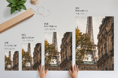 Poster Eiffeltoren architectuur bomen warme kleuren
