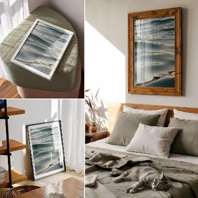 Decoratieve poster Kalme golven met een motief van harmonie, vrede, zachtheid en ontspanning