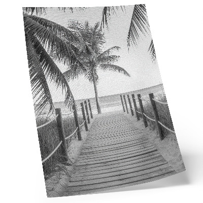 Decoratieve poster Tropische pier, palmbomen, zand, eindeloze horizon