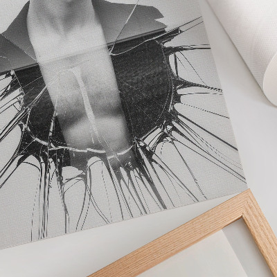 Poster Zwart-wit portret met een glaseffect