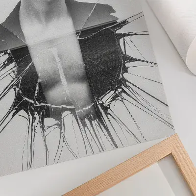 Poster zwart-wit portret met glaseffect