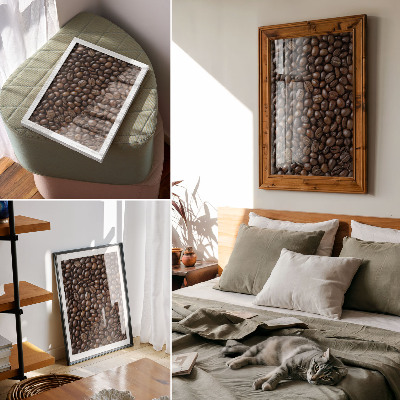 Decoratieve poster Koffiebonen met een bruine textuur