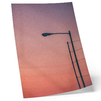 Wandposter minimalistische lamp met romantische zonsondergang in een moderne stijl