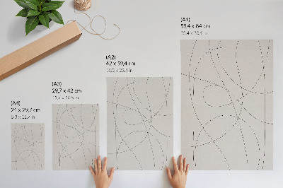 Decoratieve poster Creatieve lijnen op een neutrale achtergrond, zonder chaos.