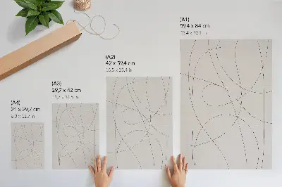 Decoratieve poster met creatieve lijnen op een neutrale achtergrond