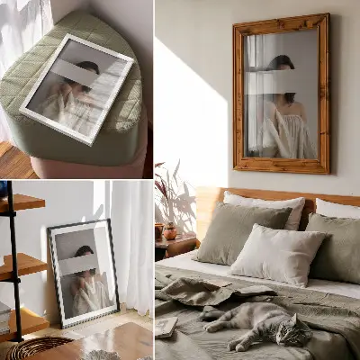 Poster minimalistische compositie in wit en beige