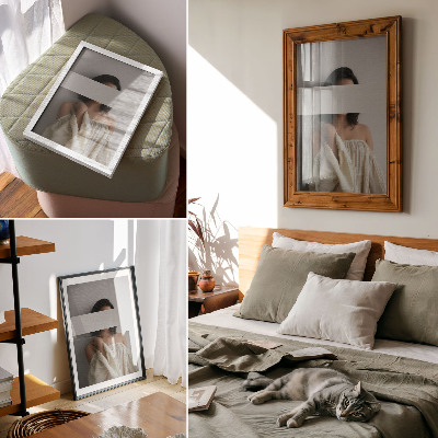 Poster Variabele balans van wit en beige in minimalistische stijl