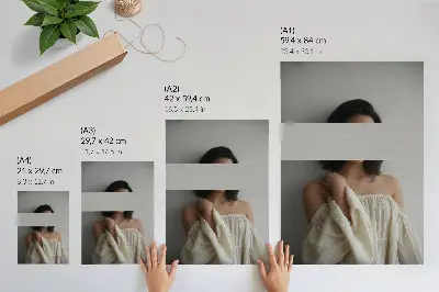 Poster minimalistische compositie in wit en beige