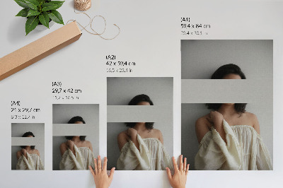 Poster Variabele balans van wit en beige in minimalistische stijl