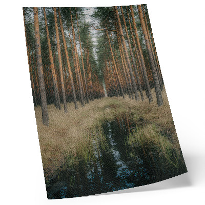 Wandposter Eenvoudig boslandschap, hoge bossen, symmetrie