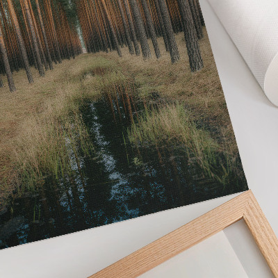 Wandposter Eenvoudig boslandschap, hoge bossen, symmetrie