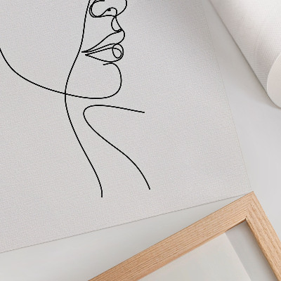 Poster Minimalistische gezichtslijnkunst zonder overbodige details.