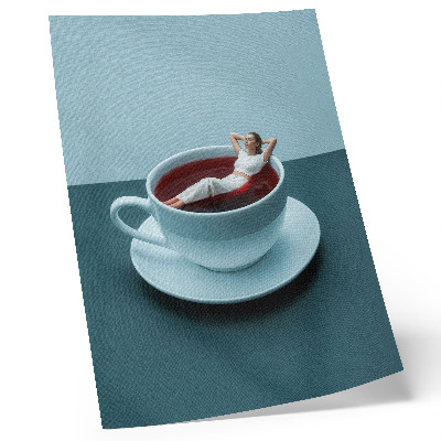 Wandposter Een surrealistisch kopje ontspanning