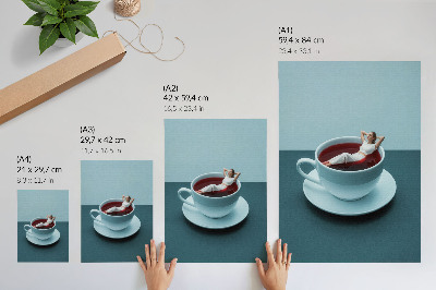 Wandposter Een surrealistisch kopje ontspanning