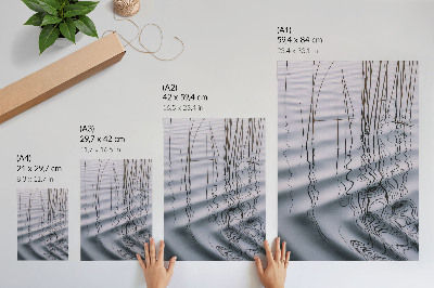 Decoratieve poster Golven en lijnen op het water, minimalistisch motief
