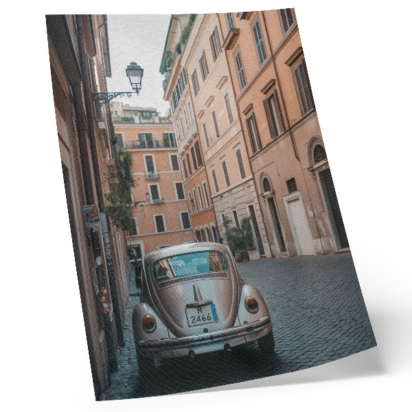 Wandposter Straat met een auto, klassieke architectuur