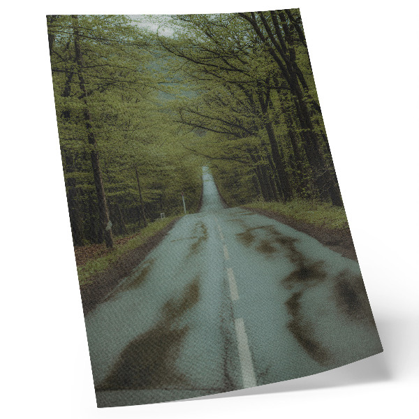 Wandposter Bosweg, rust, groen, avontuur, mysterie
