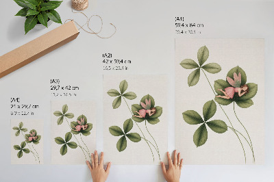 Wandposter Groene blaadjesfee in een roze jurk