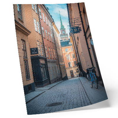 Decoratieve poster Schilderachtige straat met middeleeuwse gebouwen