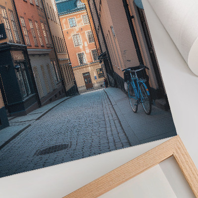 Decoratieve poster Schilderachtige straat met middeleeuwse gebouwen