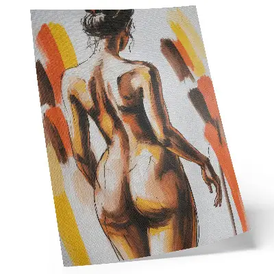 Decoratieve poster silhouet in warme kleuren met een dynamische en expressieve uitstraling