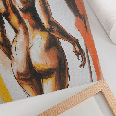 Decoratieve poster Silhouet in warme kleuren, dynamisch en expressief.