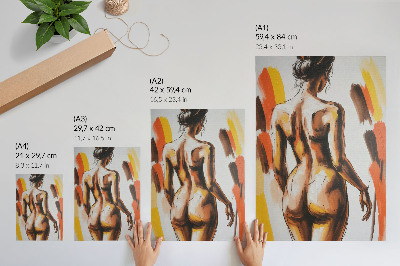 Decoratieve poster Silhouet in warme kleuren, dynamisch en expressief.