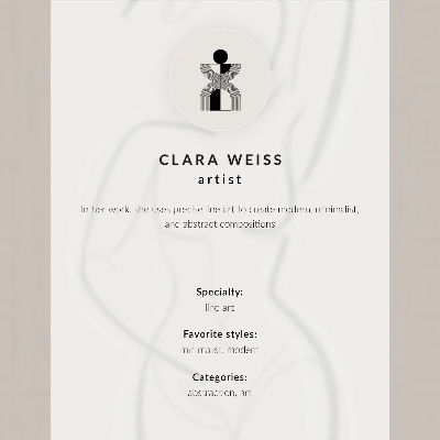 Wandposter Een minimalistisch silhouet van een vrouw op een beige achtergrond.