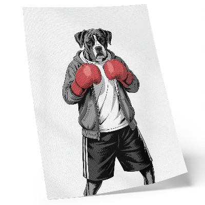Decoratieve poster Bokshandschoenen voor boxerhonden in sportieve stijl