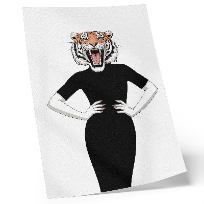 Poster Surrealistische combinatie van tijger en jurk