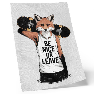 Decoratieve poster Fox bord opschrift jeugdstijl
