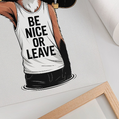 Decoratieve poster Fox bord opschrift jeugdstijl