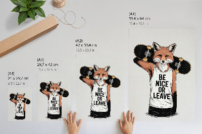 Decoratieve poster Fox bord opschrift jeugdstijl
