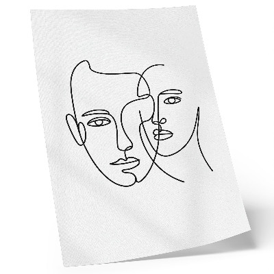Wandposter Minimalistische portretten, lijntekeningen, diepte, emoties