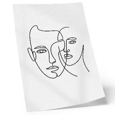 Wandposter minimalistische portretten met lijntekeningen die diepte en emoties uitstralen