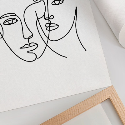 Wandposter Minimalistische portretten, lijntekeningen, diepte, emoties