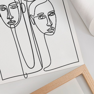 Poster Gezichten in lijntekeningtechniek, minimalisme, elegantie