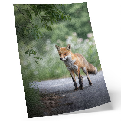 Decoratieve poster Vos in de groene natuur, rust, minimalisme