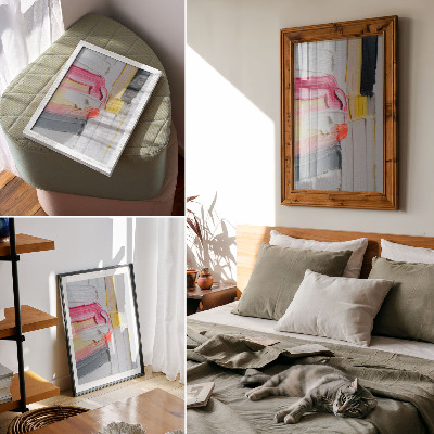 Poster Abstracte verfstrepen, dynamische textuur