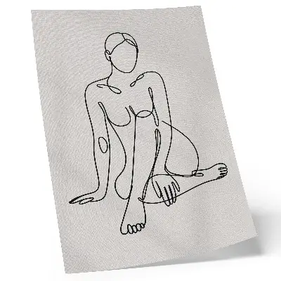 Decoratieve poster met een subtiele zwarte silhouetcontour op een lichte achtergrond
