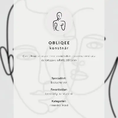 Decoratieve poster met een subtiele zwarte silhouetcontour op een lichte achtergrond