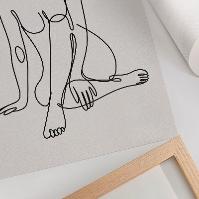 Decoratieve poster Een subtiele zwarte silhouetcontour op een lichte achtergrond.