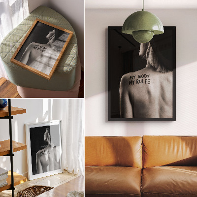 Decoratieve poster Elegantie in zwart-wit met een krachtige boodschap.