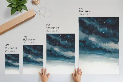 Decoratieve poster kosmisch landschap vol diepte en mysterie