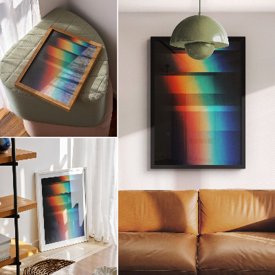 Poster Kleurrijke horizontale strepen met diepte-effect en beweging